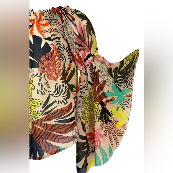 Boho Hippie Y2K Off-Shoulder Blouse - Picture 6 of 7